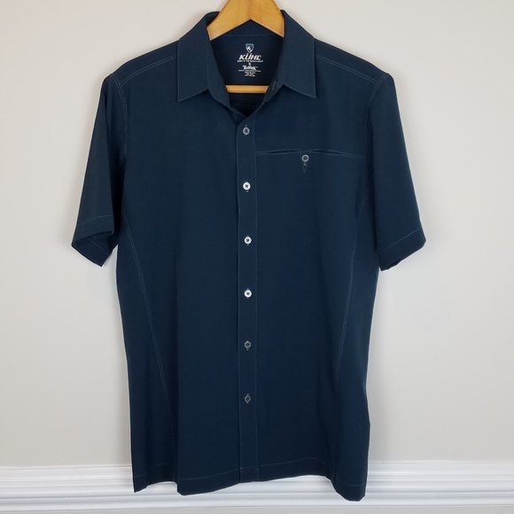 Kuhl Tufflex Shirt Short Sleeve Blue Small A0708 - Picture 1 of 8